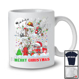 Merry Christmas; Lovely Snowing Firefighter Equipments On X-mas Tree Lights; Family Group T-Shirt