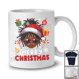 Merry Christmas; Lovely X-mas Afro Boy Sunglasses Face; Black African American Family T-Shirt