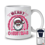 Merry Christmas; Wonderful X-mas Man Afro Pink Santa Glasses; Rainbow African Family Group T-Shirt