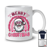 Merry Christmas; Wonderful X-mas Man Pink Santa Glasses; Rainbow African Family Group T-Shirt