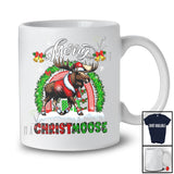 Merry Christmoose; Amazing Christmas Plaid Santa Moose; Pajamas Rainbow Family Group T-Shirt