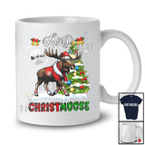 Merry Christmoose; Amazing Christmas Tree Snow Plaid Santa Moose; Pajamas Family Group T-Shirt