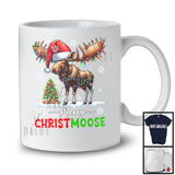 Merry Christmoose; Awesome Christmas Lights Santa Moose; Snowing Around Family Group T-Shirt