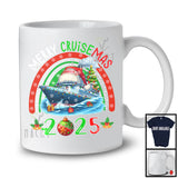 Merry Cruisemas 2025; Adorable Christmas Santa Cruise Ship; Family Group X-mas Rainbow T-Shirt