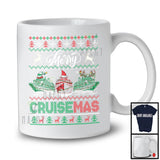 Merry Cruisemas; Joyful Christmas Snowing Sweater Three Leopard Plaid Cruise Ship; Family T-Shirt