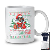 Merry Dachsmas; Humorous Christmas Sweater Dachshund Santa With X-mas Tree; Family Group T-Shirt