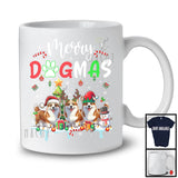 Merry Dogmas, Cheerful Christmas Three Santa Reindeer ELF Corgi Owner, X-mas Group T-Shirt