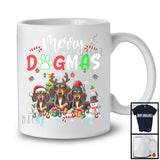 Merry Dogmas, Cheerful Christmas Three Santa Reindeer ELF Dachshund Owner, X-mas Group T-Shirt