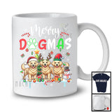 Merry Dogmas, Cheerful Christmas Three Santa Reindeer ELF Golden Retriever Owner, X-mas Group T-Shirt