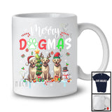 Merry Dogmas, Cheerful Christmas Three Santa Reindeer ELF Labrador Retriver Owner, X-mas Group T-Shirt