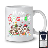 Merry Dogmas, Cheerful Christmas Three Santa Reindeer ELF Poodle Owner, X-mas Group T-Shirt