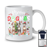 Merry Dogmas, Cheerful Christmas Three Santa Reindeer ELF Whippet Owner, X-mas Group T-Shirt
