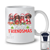 Merry Friendsmas; Adorable Christmas Lights Santa African American Girl; Friends Group.png T-Shirt