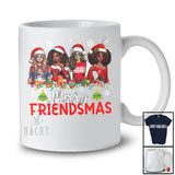 Merry Friendsmas; Adorable Christmas Lights Santa African American Women; Friends Group.png T-Shirt