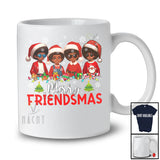 Merry Friendsmas; Adorable Christmas Santa African American Black Boy Afro; Friends Family T-Shirt