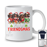 Merry Friendsmas; Adorable Christmas Santa African American Black Women Afro; Friends Family T-Shirt