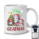 Merry Goatmas; Amazing Christmas Tree Pajama Santa Goat; Plaid Snowman Gnome Farmer T-Shirt