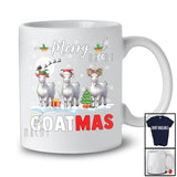 Merry Goatmas; Amusing Christmas Snow Three  Santa Elf Reindeer Goat; Farm Farmer T-Shirt