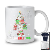 Merry Grill-mas; Amazing Christmas Lights Tree BBQ Grilling; Chef BBQ Smoker Family Group T-Shirt