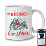 Merry Hiking Christmas; Awesome X-mas Snowing Santa Hiking Lover; Family Group T-Shirt