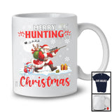 Merry Hunting Christmas; Awesome X-mas Snowing Santa Hunting Lover; Family Group T-Shirt