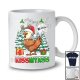 Merry Kissmyass; Amazing Christmas Tree Santa Reindeer Chicken Ass; Farmer Farm Animal T-Shirt