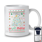 Merry Lit-mas; Amazing Christmas Lights Tree Snowing Around; X-mas Sweater Family Group T-Shirt