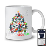 Merry Orcamas; Joyful Christmas Tree Santa Elf Reindeer Orca; X-mas Sea Animal Lover T-Shirt