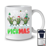 Merry Pickmas; Amazing Christmas Three Santa Elf Reindeer Pickle; Vegan Group T-Shirt