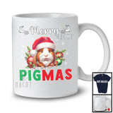 Merry Pigmas; Adorable Christmas Guinea Pig Santa; X-mas Ornaments Snowing Around T-Shirt