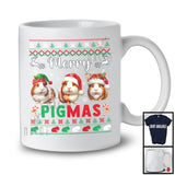 Merry Pigmas; Adorable Christmas Sweater Three Guinea Pigs; X-mas Ornaments Snowing T-Shirt