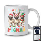 Merry Pugmas; Awesome Christmas Three Santa Reindeer Elf Pug Dog Owner Lover; Family T-Shirt