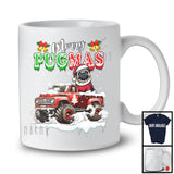 Merry Pugmas; Merry Christmas Snow Santa Pug Driving Monster Truck; X-mas Group T-Shirt