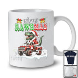 Merry Rawrmas; Merry Christmas Snow Santa T-Rex Dinosaur Driving Monster Truck; X-mas T-Shirt