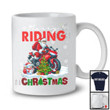 Merry Riding; Joyful Christmas Santa Riding Lover; X-mas Snowing Around T-Shirt