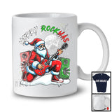 Merry Rockmas; Joyful Christmas Moon Santa Playing Guitar; X-mas Rock Music Guitarist T-Shirt