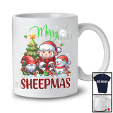 Merry Sheepmas; Amazing Christmas Tree Pajama Santa Sheep; Plaid Snowman Gnome Farmer T-Shirt