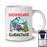 Merry Snowmobile; Joyful Christmas Santa Snowmobile Lover; X-mas Snowing Around T-Shirt