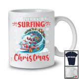 Merry Surfing Christmas; Awesome X-mas Snowing Santa Surfing Lover; Family Group T-Shirt