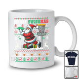 Merry Swishmas; Joyful Christmas Sweater Santa Playing Disc Golf; Sport Player Snowing T-Shirt