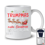 Merry Trumpmas; Humorous Christmas Trump Santa Sleigh Reindeer Back 2024; Family T-Shirt