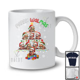 Merry Walmas; Adorable Christmas Lights Tree Walrus; Snowing Around Sea Animal Lover T-Shirt