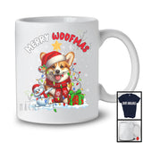 Merry Woofmas; Awesome X-mas Lights Christmas Santa Corgi Lover; Snowman T-Shirt