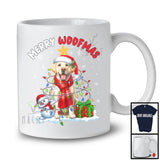 Merry Woofmas; Awesome X-mas Lights Christmas Santa Labrador Retriever Lover; Snowman T-Shirt