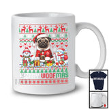 Merry Woofmas, Lovely Christmas Sweater Santa Pug Owner Lover, Snowman Family T-Shirt