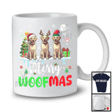 Merry Woofmas; Lovely Christmas Three Reindeer Elf Santa Labrador Retriever Owner; Snowing T-Shirt