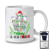 Merry X-Raymas; Awesome Christmas Plaid Santa Skeleton Rib Cage Radiology; X-mas Lights T-Shirt