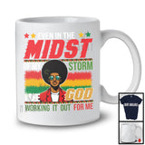 Midst Of My Storm God Working For Me, Proud Juneteenth Black Afro Men Sunglasses, African T-Shirt