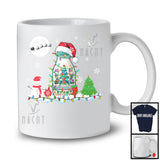 Milk Bottle Wearing Santa Costume; Awesome Christmas Lights Milk; X-mas Moon Family Group T-Shirt