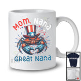 Mom Nana Great Nana, Amazing 4th Of July Crab Sea Animal, Patriotic Family Group T-Shirt